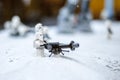 Wroclaw, POLAND - January 25, 2014: Star Wars battle of Hoth, made by Lego blocks.