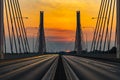 Beautiful morning sunrise seen over millennium bridge Royalty Free Stock Photo