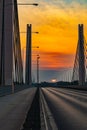 Beautiful morning sunrise seen over millennium bridge Royalty Free Stock Photo