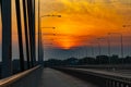 Beautiful morning sunrise seen over millennium bridge Royalty Free Stock Photo