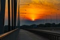 Beautiful morning sunrise seen over millennium bridge Royalty Free Stock Photo