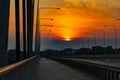 Beautiful morning sunrise seen over millennium bridge Royalty Free Stock Photo