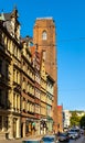 Kurzy Targ street with St. Mary Magdalene gothic cathedral church Katedra Sw. Marii Magdaleny in old town of Wroclaw in Poland