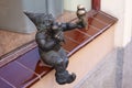 WROCLAW, POLAND - JUNE 17: Ice cream gnome or dwarf small statue in Wroclaw, Poland. Wroclaw has 350 gnome sculptures around the