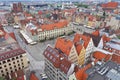 Main market, aerial view, Lower Silesia, Wroclaw, Poland