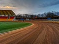 Wroclaw Poland March 8 2019 Slag speedway over empty stadium Royalty Free Stock Photo
