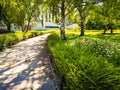 Long sunny path next to Capitol Musical Theater