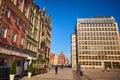 WROCLAW, POLAND - MAY 11, 2019: Nowy Targ Square New Market. One of three historical market squares of Wroclaw old town, Poland