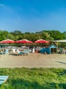 Small city beach OpatoVice next to Odra river and park