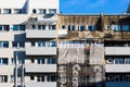 Wroclaw, Poland - November 14 2019: Facades of buildings near Nowy Targ Square being renovated. Contrast between the new and old Royalty Free Stock Photo