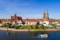 Wroclaw, Poland. Ostrow Tumski with gothic cathedral and church. Royalty Free Stock Photo