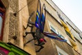 WROCLAW, POLAND: Sculpture Dragonfly on the facade. Beautiful building in the historic center of the old town