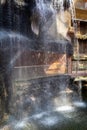 Wroclaw, Poland - September 7, 2020: Artificial waterfall in the Africarium of Wroclaw zoo, Poland