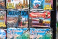 Wroclaw, Poland, set of magnets with city name on sale, local souvenirs store business concept. Object detail, nobody. Tourism