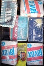 Wroclaw, Poland - 03.11.2019: Several packs detergent are sold at a flea market