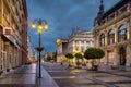 Wroclaw, Poland, View of pedestrian Swidnicka street at dusk