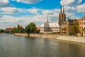 WROCLAW, POLAND: View of Tumski island -Cathedral Island and the Cathedral of St. John the Baptist Royalty Free Stock Photo