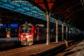 Wroclaw railway station in Poland in the evening