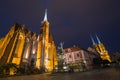 Wroclaw. View of the evening on the Ostrow Tumski the oldest district in the city / Poland