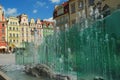 Wroklaw, Poland. Rynek, water fountain