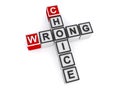 Wrong choice word block on white Royalty Free Stock Photo