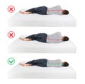 Wrong and correct sleeping posture. Choose right mattress