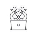 Wrong decision line icon concept. Wrong decision vector linear illustration, symbol, sign
