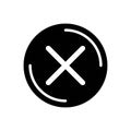 Black solid icon for Wrong, incorrect and mark Royalty Free Stock Photo