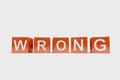 'Wrong' made of cubes Royalty Free Stock Photo
