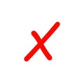 Wrong mark illustration, red cross sign, symbol of no or decline - Vector