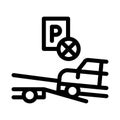 Wrong Parking Car Icon Vector Outline Illustration