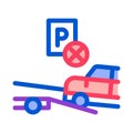 Wrong Parking Car Icon Vector Outline Illustration