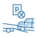 Wrong Parking Car doodle icon hand drawn illustration