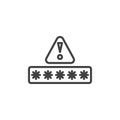 Wrong password code line icon