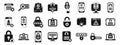 Wrong password icons set simple vector. Lock key forget Royalty Free Stock Photo