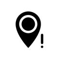 Wrong pin location black glyph ui icon