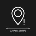 Wrong pin location pixel perfect white linear ui icon for dark theme