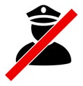 Wrong Police Man - Raster Icon Illustration