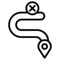 Wrong route Isolated Vector icon which can easily modify or edit