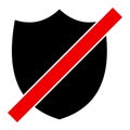 Wrong Shield - Vector Icon Illustration