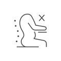 Wrong sitting pose line icon