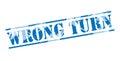 Wrong turn blue stamp Royalty Free Stock Photo