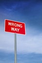 Wrong Way Road Sign Royalty Free Stock Photo