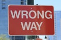 Wrong Way Road Sign USA Royalty Free Stock Photo