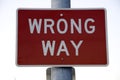 Wrong way sign Royalty Free Stock Photo