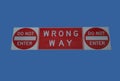 Wrong way sign Royalty Free Stock Photo