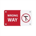 Wrong Way Sign Red road sign Royalty Free Stock Photo