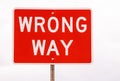 Wrong way sign Royalty Free Stock Photo