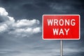 Wrong Way - traffic sign information Royalty Free Stock Photo