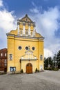 Wronki, Greater Poland Poland - March, 23, 2021: Old monastery in the city center. Stylish church in a small village in Central Royalty Free Stock Photo